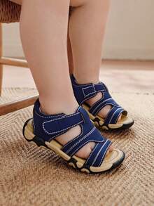 Cozy Pixies 1 Pair Summer Baby Sandals, Soft Comfortable Cute Functional Shoes, Toddler Boys Sandals - Navy Blue - View 2