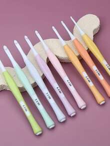 8 Pcs Colorful Crochet Hooks Abs New Resin Candy Soft Handle Crochet Set Comfortable Grip 2-6mm For Fun Crafting Halloween Decor, Back To School Living Room Decor Fall Decor,Christmas Decorations ,Fall Decor,Christmas Decorations Boys Backpack, Halloween, Backpack School. Clear Backpack, School, Halloween Costume. - Multicolor - View 3