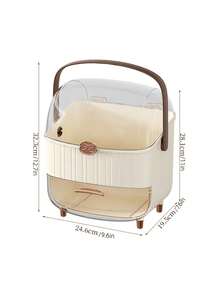 SHEIN Basic living 1个大容量化妆品收纳盒，带抽屉和透明盖 - 多层收纳，可存放化妆品、护肤品和珠宝，3种颜色可选，适用于办公桌、浴室、梳妆台，情人节礼物，秋季装饰，圣诞节装饰，男孩背包，万圣节背包，学校背包。透明背包，学校，万圣节服装。