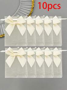20pcs/10pcs/1pc Organza Bags With Bow, Transparent Organza Bags, Organza Bags With Bow, Transparent Organza Bags, 3.9x4.7 Inch Jewelry Pouches, Rose Drawstring Bags, Wedding Favor Bags, Party Favor Bags, Green Party Bags, Bachelorette Party Decor, Bachelorette Party Favors, Bachelorette Party, Bridal Shower Favors, Wedding Guest Favors= - Multicolor - View 9