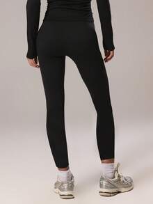 Musera Sport Sport High Rise Seamless Fitted Leggings Padel Winter Activewear Sport Gym Workout Explorer - Black - View 4
