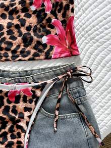 Swim Mod Women's Printed Tankini Swimsuit Set, Sweet Vacation Casual Elegant Style - Multicolor - View 7