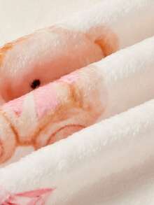 Cozy Pixies 1pc Baby Blanket, Newborn Cute Bear Pattern Plush Swaddle Blanket, Soft & Warm - Multicolor - View 10