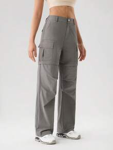 OutZeal Women Outdoor Pants Camping Hiking Water-Resistant Cargo Detachable Pants With Multi Pockets - Grey - View 10