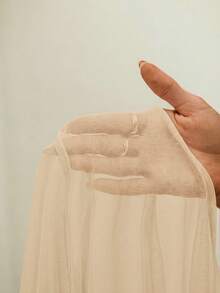 Aloruh Women's Solid Color Pleated Ruffle Elegant Slim Dress - Beige - View 8