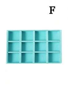 Velvet Jewelry Tray, Large Capacity Jewelry Organizer With Separate Compartments, Stackable Jewelry Display Stand For Earrings, Necklaces, Bracelets, Rings, Hair Clips, Hairbands, Etc. - Blue - View 22
