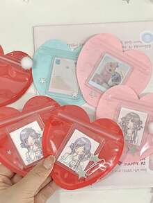 20pcs-Heart Shaped Red Ang Pink Heart Shaped Bag, Resealable Bag, Cute Mini Bag, Valentine's Day Trinket Bag, Clear Resealable Bag, Cute Snack Bag, Business Wedding Birthday Holiday Party Supplies, Valentine's Day Decoration, Valentine's Day Gift Bag,Easter Gift Bag, Mother's Day Decoration, Mother's Day Gift, Mother's Day Gift Bag - Red + Pink - View 8