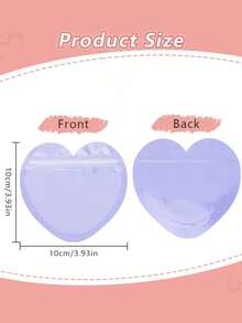 40pcs-Heart Shaped Purple Heart Shaped Bag, Resealable Bag, Cute Mini Bag, Valentine's Day Trinket Bag, Clear Resealable Bag, Cute Snack Bag, Business Wedding Birthday Holiday Party Supplies, Valentine's Day Decoration, Valentine's Day Gift Bag,Easter Gift Bag, Mother's Day Decoration, Mother's Day Gift, Mother's Day Gift Bag - Purple - View 2