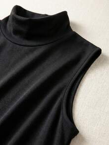 Franclia 法式高领马甲+不对称格纹半裙两件套，女士百搭春夏装 - 彩色 - 查看 5