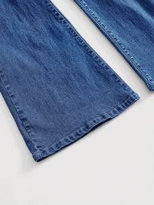 SHEIN MOD 性感 70 年代復古 70 年代 90 年代主題街頭風彈性女款無袖牛仔連身褲，牛仔藍日常夏季夜生活派對穿搭 - 中等水洗藍 - 查看 3