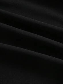 SHEIN MOD 大码蓝白条纹拼接黑色优雅通勤二合一连衣裙套装 - 黑與白 - 查看 3