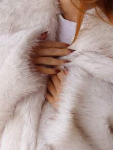 SILVIA DI SANTO 女士冬季翻领前开襟蓬松夹克 - 灰色 - 查看 6