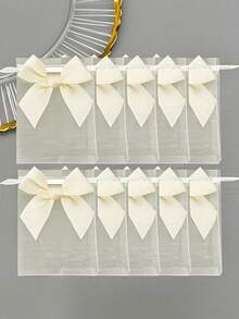 20pcs/10pcs/1pc Organza Bags With Bow, Transparent Organza Bags, Organza Bags With Bow, Transparent Organza Bags, 3.9x4.7 Inch Jewelry Pouches, Rose Drawstring Bags, Wedding Favor Bags, Party Favor Bags, Green Party Bags, Bachelorette Party Decor, Bachelorette Party Favors, Bachelorette Party, Bridal Shower Favors, Wedding Guest Favors= - Multicolor - View 1