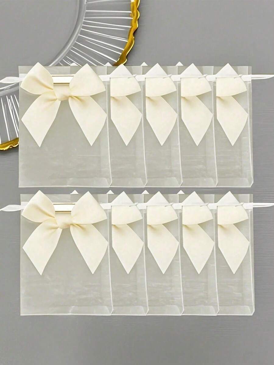 20pcs/10pcs/1pc Organza Bags With Bow, Transparent Organza Bags, Organza Bags With Bow, Transparent Organza Bags, 3.9x4.7 Inch Jewelry Pouches, Rose Drawstring Bags, Wedding Favor Bags, Party Favor Bags, Green Party Bags, Bachelorette Party Decor, Bachelorette Party Favors, Bachelorette Party, Bridal Shower Favors, Wedding Guest Favors= - Multicolor - View 1