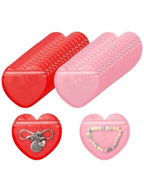 20 piezas - Bolsa con forma de corazón rojo y rosa, bolsa resellable, bolsa mini linda, bolsa de chucherías para el Día de San Valentín, bolsa resellable transparente, bolsa linda para aperitivos, suministros para fiestas de negocios, bodas, cumpleaños y días festivos, decoración para el Día de San Valentín, bolsa de regalo para el Día de San Valentín, bolsa de regalo para el Día de la Madre, decoración para el Día de la Madre, bolsa de regalo para el Día de la Madre