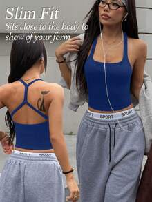 Dewbera Áo ngực thể thao yoga không đường may dành cho nữ, áo croptop tập thể dục không gọng, áo vest thể thao chạy bộ. - Màu xanh hải quân - Xem 2