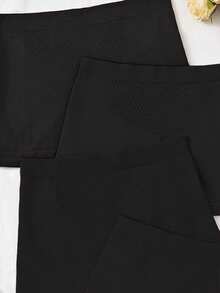 4pcs/Set Solid Color Seamless Shaping Safety Shorts Underwear For Teenage Girls - Black - View 3