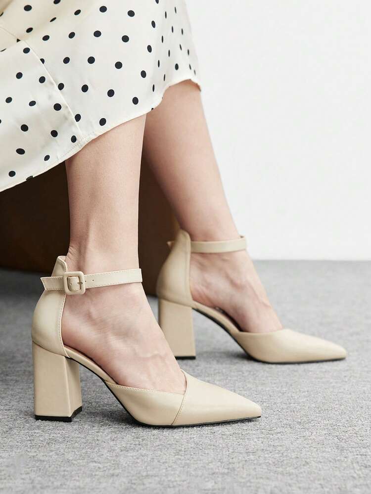CUCCOO BIZCHIC Women's Pointed Toe Buckle Design Fashion High Heel Sandals For Daily Wear