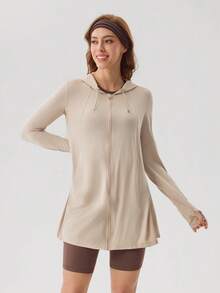 OutZeal 女士防晒外套 夏季日常休闲 防紫外线 速干 凉爽触感 抽绳腰身 长袖 带拇指孔