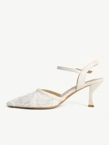 CUCCOO CHICEST Women's Pointed Toe Buckle Design Fashionable Elegant High Heels - Beige - View 4