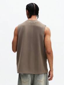 SUMWON Essential Sleeveless Crew Neck Tank Top Classic Solid Casual Summer Everyday Basic Men's Vest Regular Fit Soft Fabric - Grey - View 2