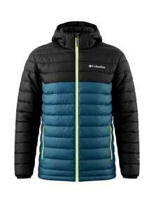 Columbia Powder Lite II Men's Hooded Jacket Everblue Shark - Multicolor - View 1