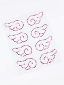 ROMWE Kawaii 1pc Lace Bow, Heart, Star, Bow, Diamond Glitter & Facial Jewel Stickers - White pink blue purple - View 5