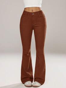 SHEIN ICON Women Jeans - Coffee Brown - View 3