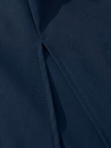 Franclia 新款纯色褶裥收腰优雅女装 - 寶藍色 - 查看 4