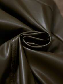 Aveloria Modichic 时尚通勤纯色分体PU裙 - 橄欖綠 - 查看 6