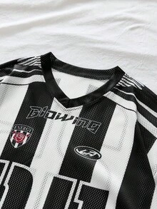 AXEPEAK Men's V-Neck Letter & Number Print Casual Versatile Commuting Short Sleeve T-Shirt - Multicolor - View 4