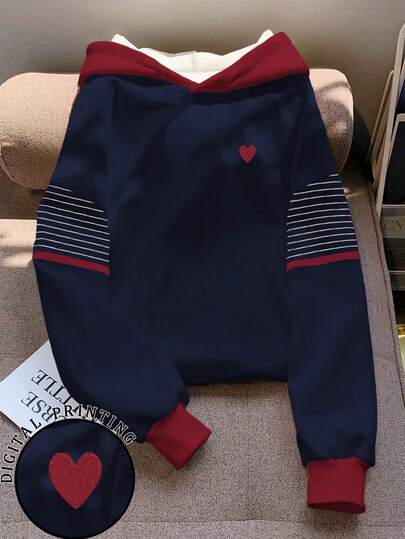 Resyla Women's Casual Colorblock Striped Sweatshirt Sweatshirt, Autumn/Winter