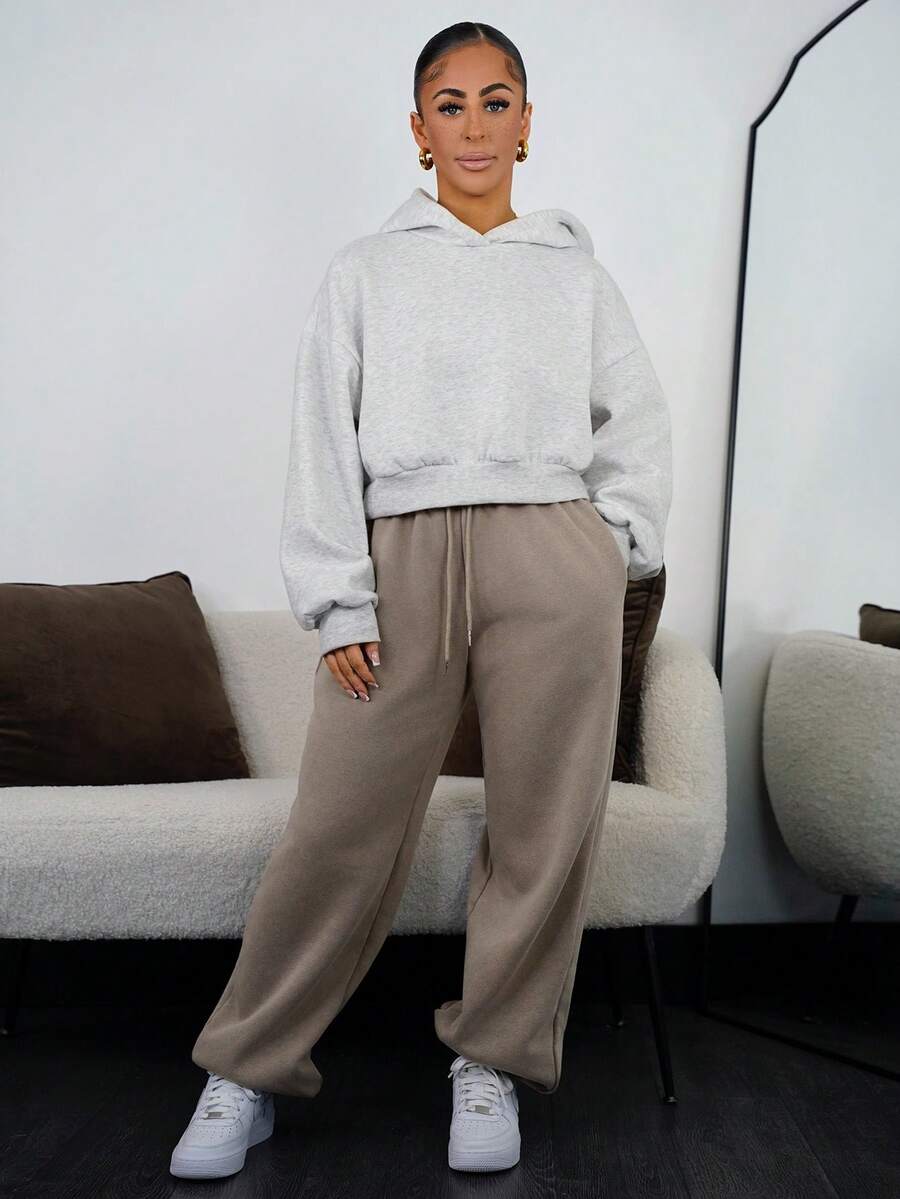 SAYEHFBABY 水洗阔腿慢跑裤，适合度假、机场休闲、夏季、毕业典礼、返校、毕业典礼、教师节等场合，也适合女性、秋季、冬季和圣诞节穿着。 - 棕色 - 查看 1