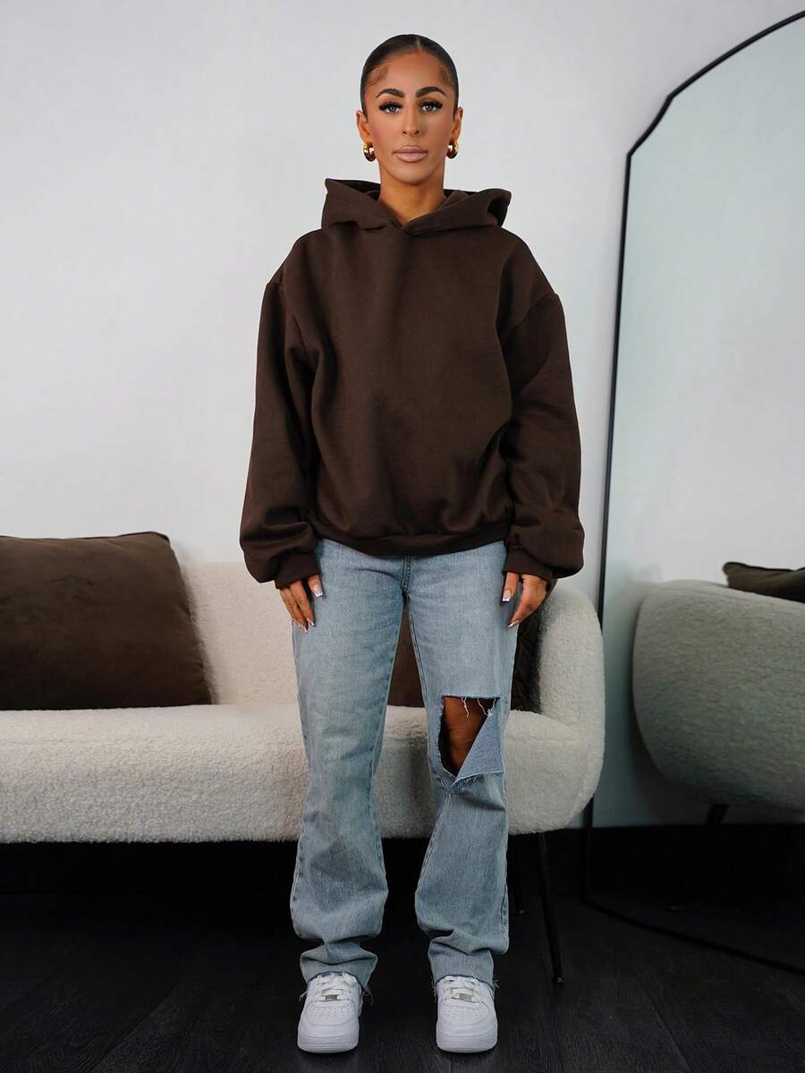 SAYEHFBABY Women Sweatshirts - Chocolate Brown - View 1