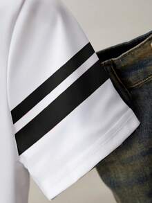 Resyla 女士爱心印花圆领短袖休闲百搭T恤 - 白色 - 查看 5