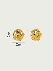 Glisma Retro Italian Style Elegant Artistic Niche Earrings,Old Money,Outfits,Classy,Metallic/Texture,Vintage,Elegant,For Mom/Women/Girl/Mother,Gemstone,Valentine's Day,Gift - Gold - View 6