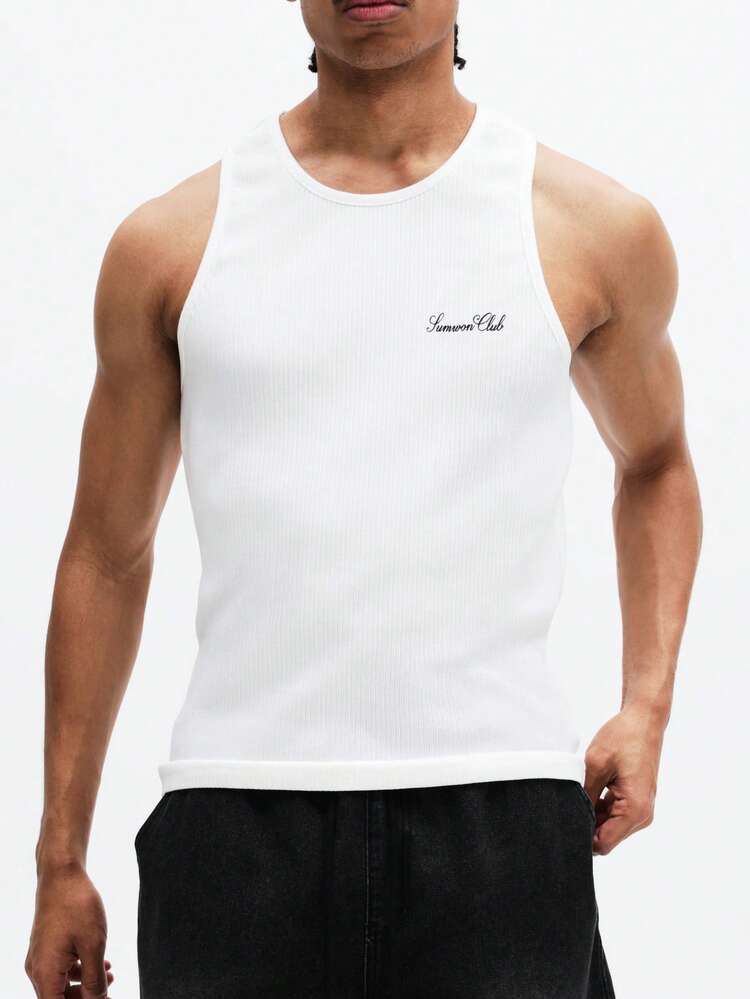 Ribbed Crew Neck Tank Top