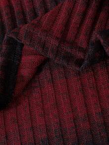 3pcs/Set Teenage Girls Ombre Striped Flare Sleeve Cover Up, Solid Color Camisole, And Distressed Star Print Wide Leg Jeans Pants, Retro Chic Street Style - Burgundy - View 7