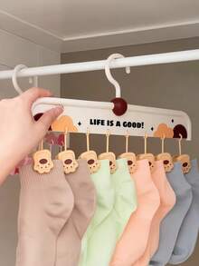 Zazumi 1 PC Cute Cartoon Cat Paw Sock Clips Set Of 8 Drying Hangers For Laundry Multipurpose Drying Rack For Socks Bibs Hats Towels Dorm Balcony Space Saving Clothes Organizer - Multicolor - View 3