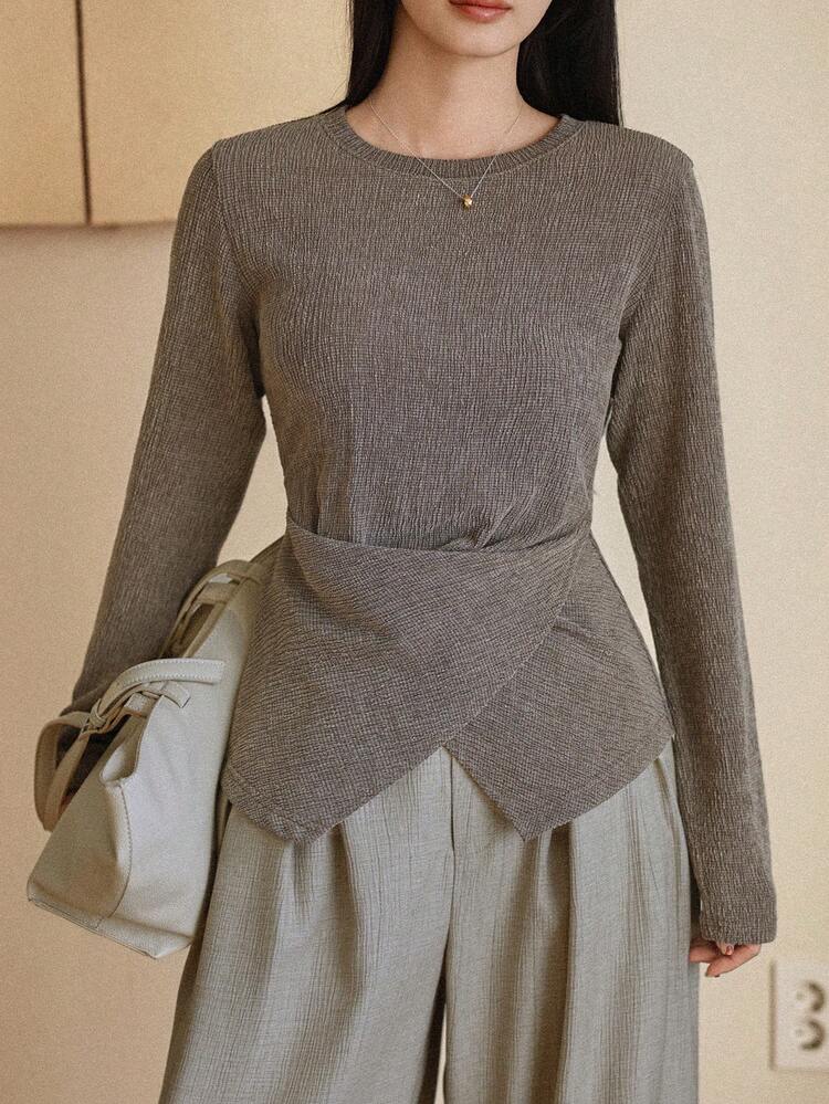 Women's Casual Round Neck Long Sleeve T-Shirt