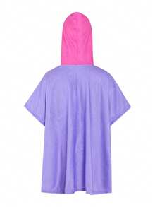 Toalla de playa con diseño de sirena y bata de playa para niñas - Morado - Ver 5