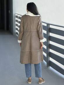 Durrani Popal Women's Regular Vintage Brown Mid-Length Thermal Lined Casual Jacket, Winter - Brown - View 2