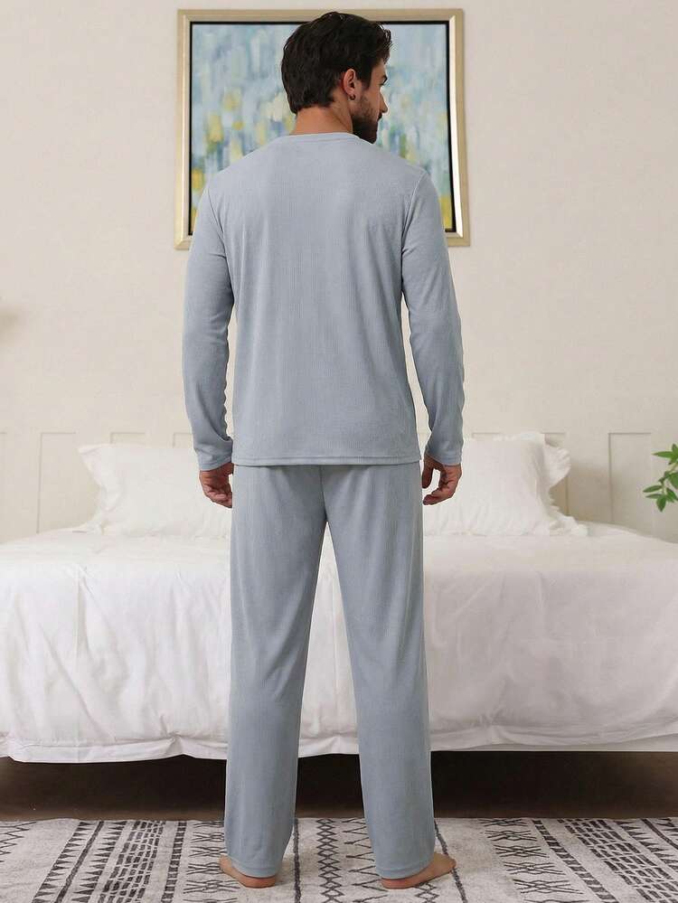 Men's Blue Label Casual Loungewear Set, Spring/Autumn
