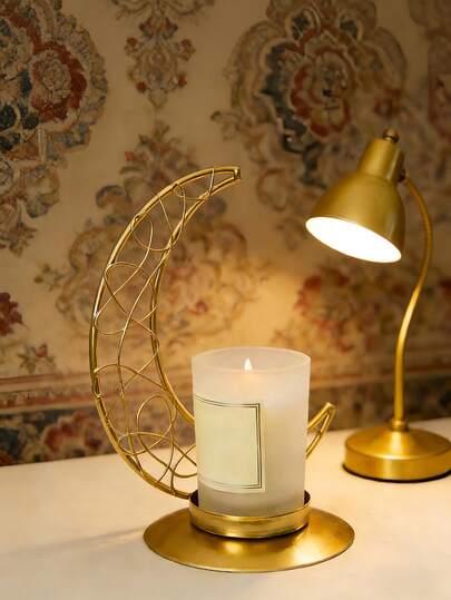 Cirelle 1PC Large Size Iron Metal Material Candle Holder Aromatherapy Diffuser Home Decor Star Moon Pattern Black Vintage Boho Style Tabletop Decor For Living Room Bedroom Office Wedding Gift Christmas Holiday Season Festive Decoration