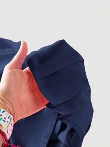 Aveloria Modichic Camisa de oficina casual de manga larga para mujer con diseño de hebilla en la cintura, para primavera y verano - Azul Marino - Ver 5