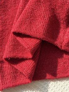 SHEIN EZwear Plus Size Women Butterfly Decor Hollow Design Long Sleeve Fashionable Pullover Sweater In Fall/Winter - Red - View 5