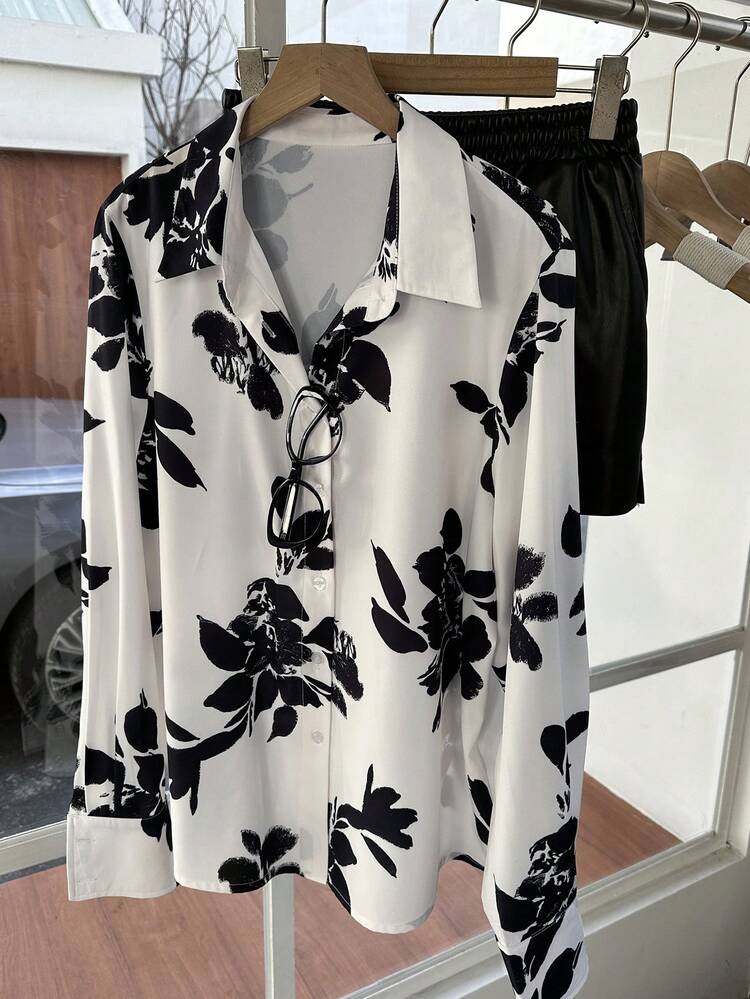 Women Loose Casual Blouse, Minimalist And Stylish For Everyday Wear Long Sleeve Top