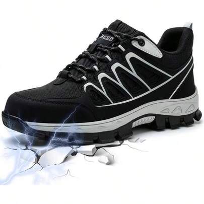 Tenis industriales para mujer,botas de casquillo industrial,zapatillas de trabajo ligeras, zapatillas de malla transpirables,puntera de acero resistente a los impactos, suela resistente a los pinchazos, antideslizante y resistente al desgaste, ajuste cómodo, apto para todas las estaciones, ideal para obras, almacenes otras situaciones.(Elija el tamaño según la longitud de su pie)
