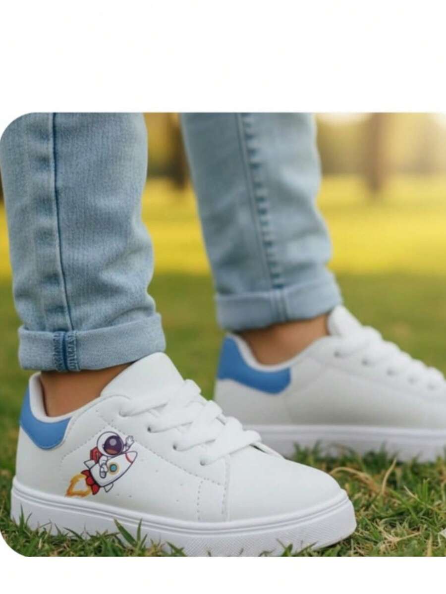 Shoes With Soft Sole And Closure And Loop For Kids, Unicolor, New For Spring - 寶藍色 - 查看 1