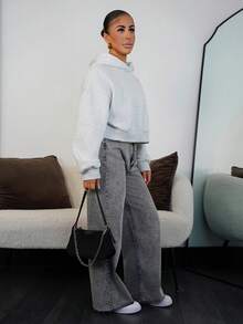 SAYEHFBABY Women's Plain Simple Denim Trousers For Daily Wear Y2k - Grey - View 5